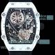 Richard Mille Ultra thin watch - Swiss Copy RM 27-05 Rafael Nadal White Carbon TPT Textile Strap (3)_th.jpg